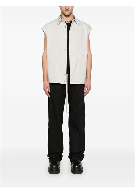 Giacca-camicia smanicata Jumbo in bianco sporco Rick Owens - uomo RICK OWENS | RU01E5776DRD41